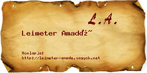 Leimeter Amadé névjegykártya